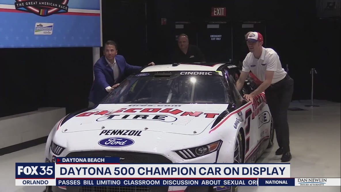 Daytona 500 winning car on display at Motorsports Hall of Fame